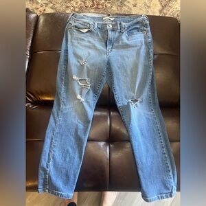 Levi's Light Blue Distressed Straight Leg Jeans
